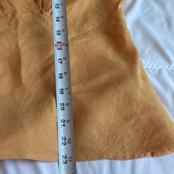 J JILL Sleeveless Top in Saffron 100% LINEN Size 14 - Picture 10 of 10